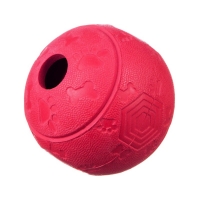 Zabawka dla psa - piłka na przysmaki z labiryntem, czerwona